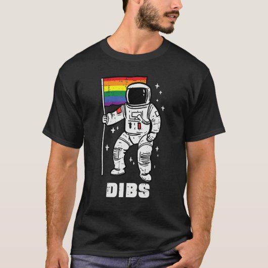 Gay Pride Astronaut Rainbow Flag Lgbtq Space Men W T-shirt (Voorkant)