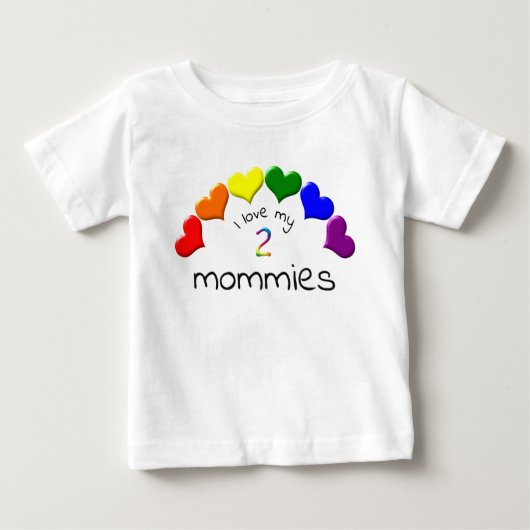 Gay Pride Baby ik hou van mijn 2-mama regenbooghar (Voorkant)