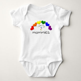 Gay Pride Baby ik hou van mijn 2-mama regenbooghar Romper