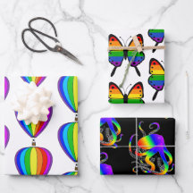 Gay Pride ballon, octopus vlinder regenboog