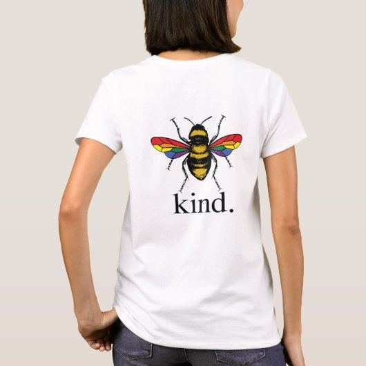 Gay Pride Bee Kind T-shirt (Achterkant)