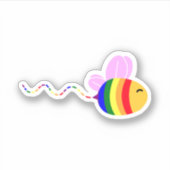 Gay Pride Bee Sticker (Voorkant)