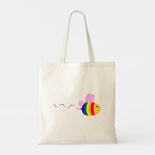 Gay Pride Bee Tote Bag (Achterkant)