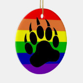 Gay Pride Beer Paw Keramisch Ornament (Rechts)
