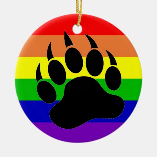 Gay Pride Beer Paw Keramisch Ornament (Voorkant)