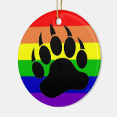 Gay Pride Beer Paw Keramisch Ornament (Links)