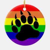 Gay Pride Beer Paw Keramisch Ornament (Achterkant)