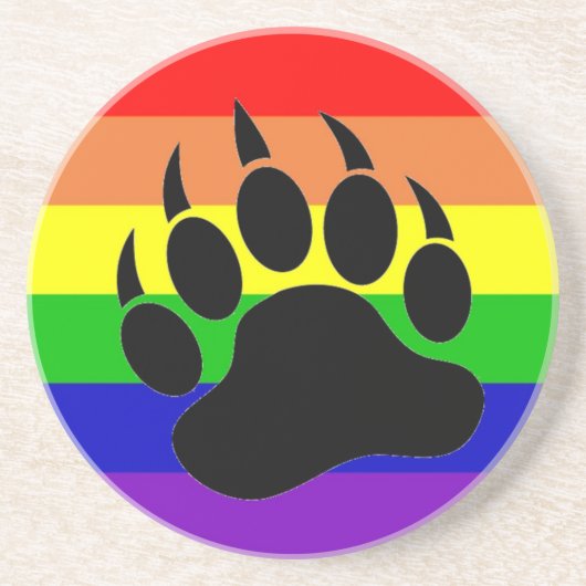 Gay Pride Beer Paw Onderzetter (Voorkant)