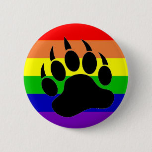 Gay Pride Beer Paw Ronde Button 5,7 Cm