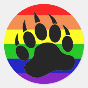 Gay Pride Beer Paw Ronde Sticker