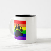 Gay Pride Beer Paw Tweekleurige Koffiemok (Voorkant links)