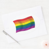Gay Pride Beweging Vlag Ovale Sticker (Envelop)