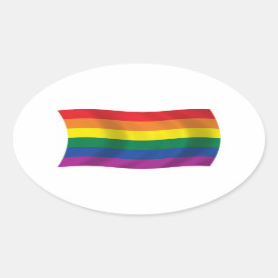 Gay Pride Beweging Vlag Ovale Sticker