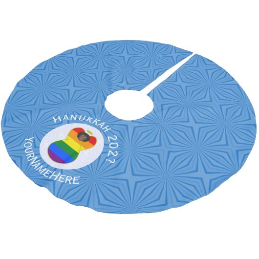 Gay Pride Black Angel Chanoeka Vlag gepersonalisee Kerstboom Rok (Gekanteld)