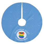 Gay Pride Black Angel Chanoeka Vlag gepersonalisee Kerstboom Rok (Voorkant)