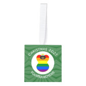 Gay Pride Black Angel Flag Kerstmis Gepersonalisee Decoratie (Voorkant)
