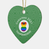 Gay Pride Black Angel Flag Kerstmis Gepersonalisee Keramisch Ornament (Links)