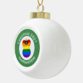 Gay Pride Black Angel Flag Kerstmis Gepersonalisee Keramische Bal Ornament (Rechts)