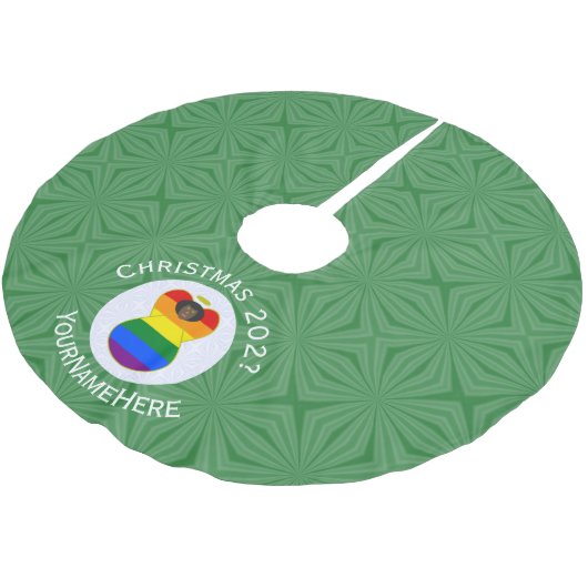 Gay Pride Black Angel Flag Kerstmis Gepersonalisee Kerstboom Rok (Gekanteld)