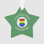 Gay Pride Black Angel Flag Kerstmis Gepersonalisee Ornament (achterkant)