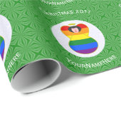 Gay Pride Black Hair Angel Kerstvlag Persoonlijk Cadeaupapier (Rol Hoek)
