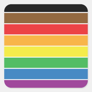 Gay Pride - BLM Gay Pride Flag - Regenboogstreep Vierkante Sticker