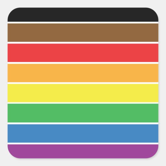 Gay Pride - BLM Gay Pride Flag - Regenboogstreep Vierkante Sticker (Voorkant)