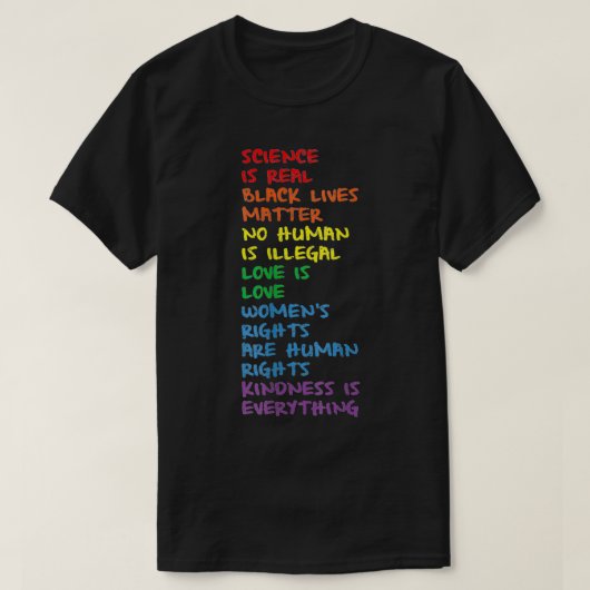 Gay Pride BLM Science Is Real LGBTQIA+ Equality Lo T-shirt (Design voorkant)