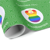 Gay Pride Blonde Engel Kerstvlag Gepersonaliseerd Cadeaupapier (Rol Hoek)