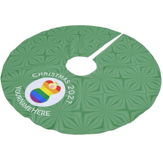 Gay Pride Blonde Engel Kerstvlag Gepersonaliseerd Kerstboom Rok (Gekanteld)