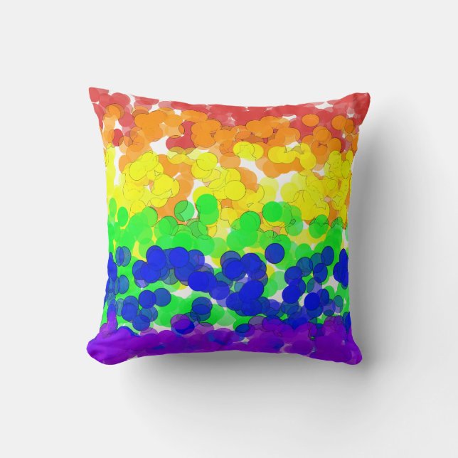 Gay Pride Bokeh Flag Kussen (Voorkant)