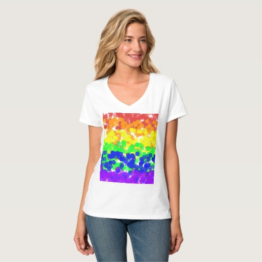 Gay Pride Bokeh Flag T-shirt (Voorkant volledig)