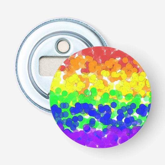 Gay Pride Bokeh Vlag Button Flesopener (Voorkant)