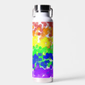 Gay Pride Bokeh Vlag Waterfles (Voorkant)
