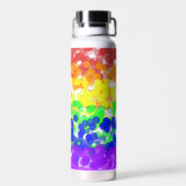 Gay Pride Bokeh Vlag Waterfles (Achterkant)