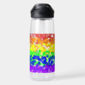 Gay Pride Bokeh Vlag Waterfles (Achterkant)