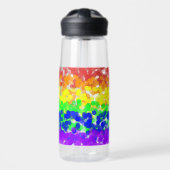Gay Pride Bokeh Vlag Waterfles (Voorkant)