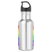 Gay Pride Bokeh Vlag Waterfles (Achterkant)