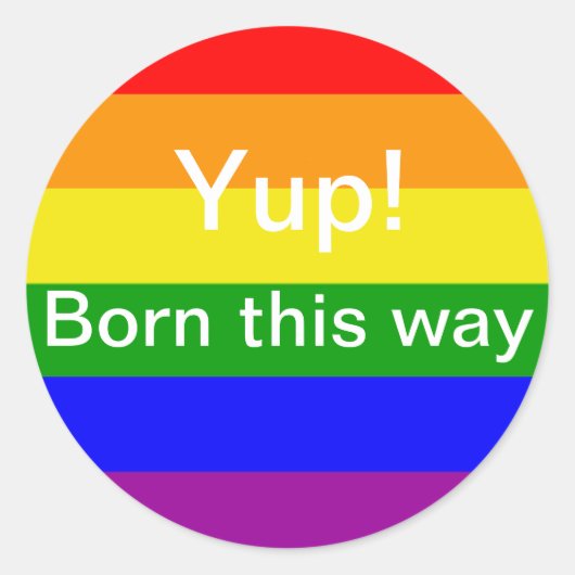 Gay Pride Born op deze manier regenboogvlag Ronde Sticker (Voorkant)