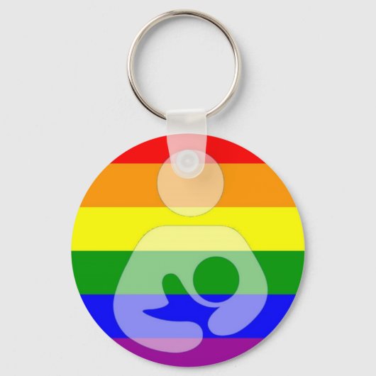 Gay Pride Borstvoeding/Verpleegkunde Sleutelhanger (Voorkant)