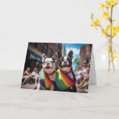 Gay Pride Boston Terriers Kaart (Gele Bloem)