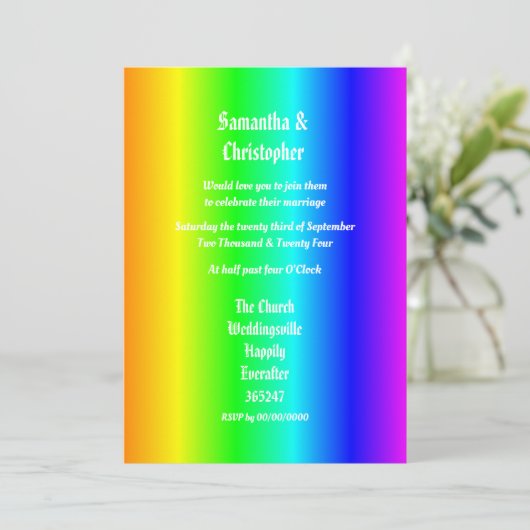 Gay Pride bruiloft foto-uitnodiging Kaart (Staand voorkant)