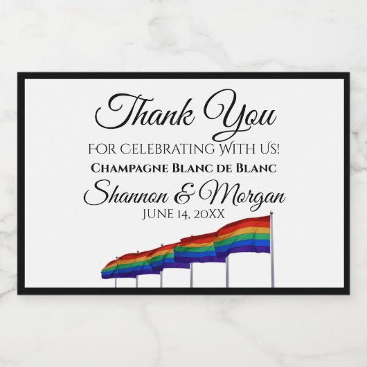 Gay Pride Bruiloft Mini Mousserende Wijnfles Label Sparkling Wijnetiket (Enkel label)