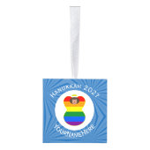 Gay Pride Bruine Engel Chanoeka Vlag Gepersonalise Decoratie (Rechts)