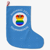 Gay Pride Bruine Engel Chanoeka Vlag Gepersonalise Grote Kerstsok (Voorkant)