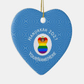 Gay Pride Bruine Engel Chanoeka Vlag Gepersonalise Keramisch Ornament (Rechts)