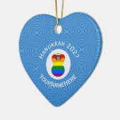 Gay Pride Bruine Engel Chanoeka Vlag Gepersonalise Keramisch Ornament (Links)