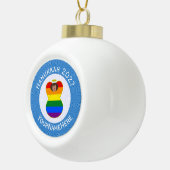 Gay Pride Bruine Engel Chanoeka Vlag Gepersonalise Keramische Bal Ornament (Rechts)