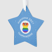 Gay Pride Bruine Engel Chanoeka Vlag Gepersonalise Ornament (voorkant)