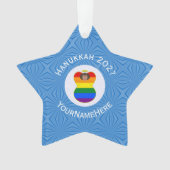 Gay Pride Bruine Engel Chanoeka Vlag Gepersonalise Ornament (voorkant)